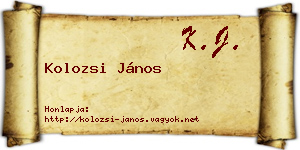 Kolozsi János névjegykártya