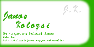 janos kolozsi business card
